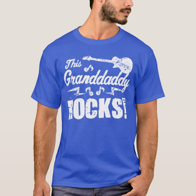 This Granddaddy Rocks Guitar Rock N Roll Funny fri T-Shirt (Vorderseite)