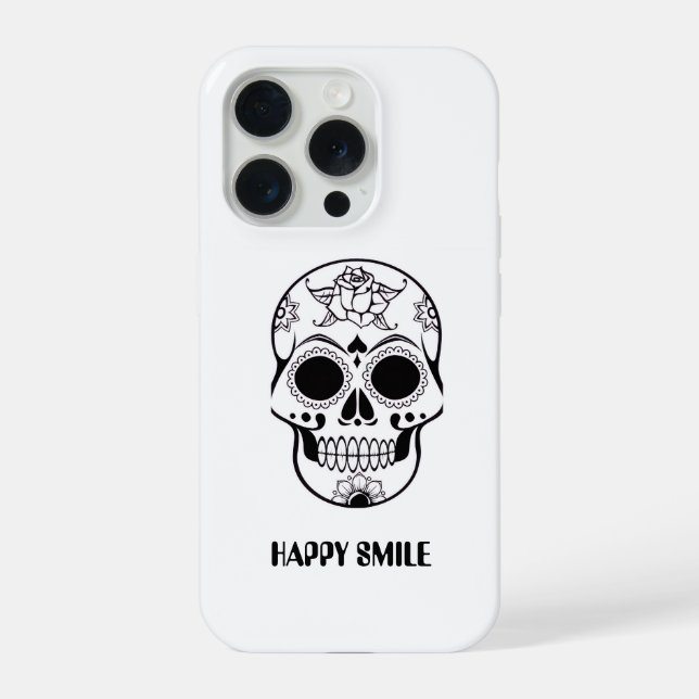 This Happy Smile Skull design  iPhone 15 Pro Hülle (Rückseite)