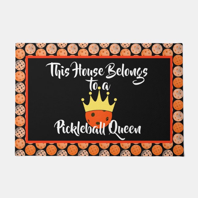 This House Belongs to a Pickleball Queen - Orange Fußmatte (Vorderseite)