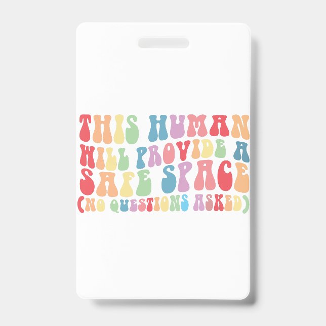 This Human Will Provide A Safe Space Gay LGBTQ Ausweis (Vorderseite)