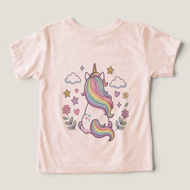 This is a T-shirt with a cute unicorn. (Design Rückseite)