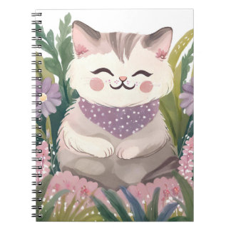 This is an adorable kitten resting on the plants notizblock