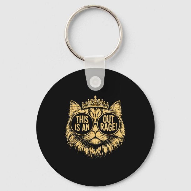 This Is An Outrage Funny Princess Cat Donut Gold W Schlüsselanhänger (Vorderseite)