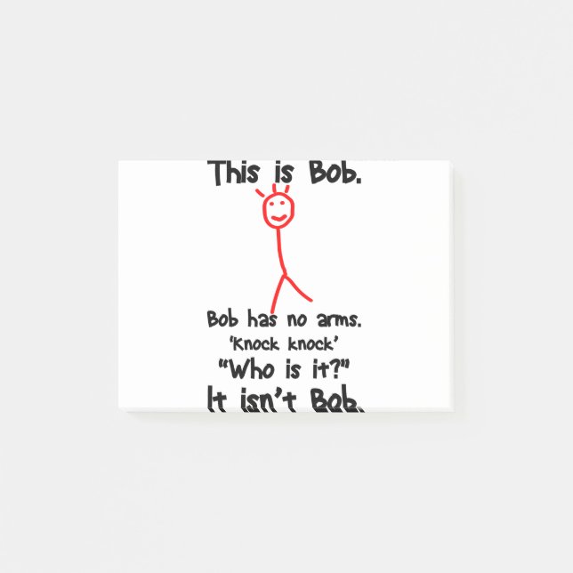 This is Bob - Knock Knock Jokes - Bob Jokes Memes Post-it Klebezettel (Vorderseite)