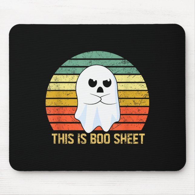 This Is Boo Sheet Bull Funny Halloween Ghost  Mousepad (Vorne)