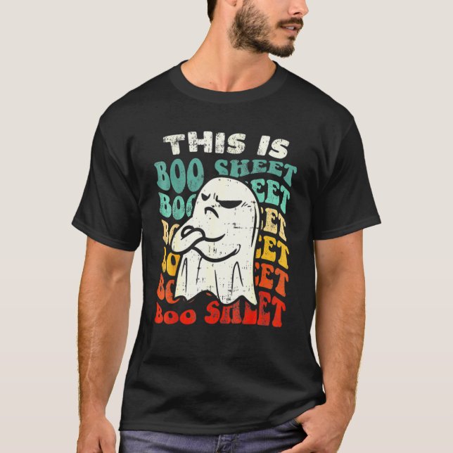 This Is Boo Sheet Ghost Retro Halloween Costume Me T-Shirt (Vorderseite)