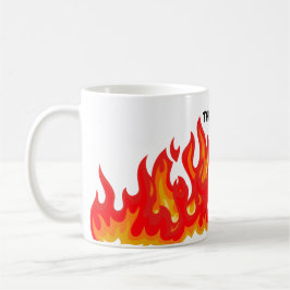 "This is fine" (schwarz mit Flammen) Kaffeetasse