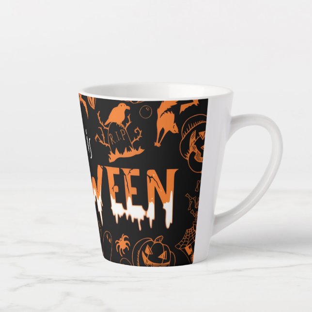 "This is Halloween – Spooky Style for the Bold🎃" Milchtasse (Rechts)