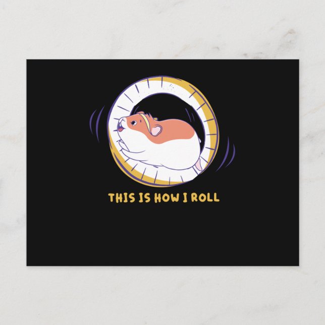 This Is How I Roll Hamster Wheel Hamster Cage Postkarte (Vorderseite)