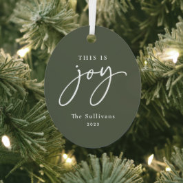 This is Joy Green Photo Holiday Ornament Aus Metall