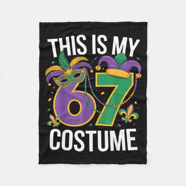 This Is My 67 Mardi Gras Costume Funny Carnival Ma Fleecedecke (Vorderseite)