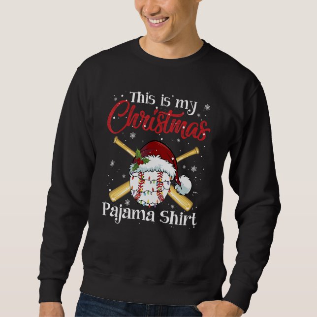 This Is My Christmas Baseball Pajama  For Boys Men Sweatshirt (Vorderseite)