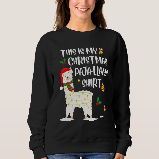 This Is My Christmas Llama Pajama Pyjama Top Chris (Vorderseite)