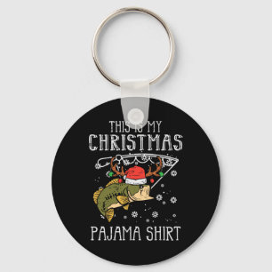 This Is My Christmas Pajama Fishing Xmas Dad Men Schlüsselanhänger