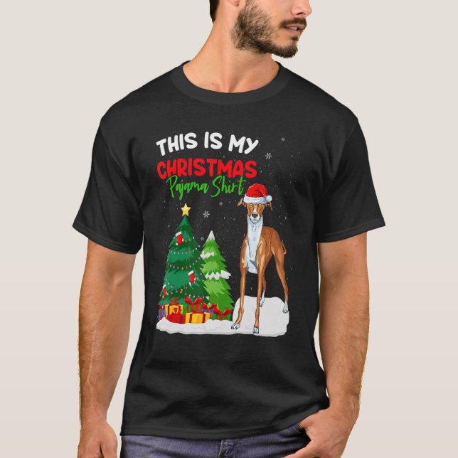 This Is My Christmas Pajama  Greyhound Dog Owner T-Shirt (Vorderseite)