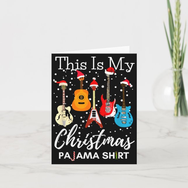 This Is My Christmas Pajama Guitar Guitarist Music Karte (Vorderseite)
