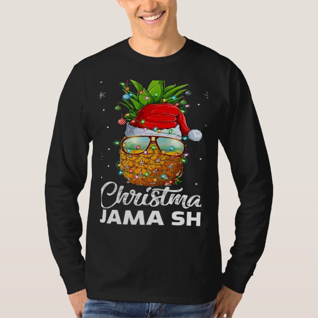 This Is My Christmas Pajama Lighting Pineapple Xma T-Shirt (Vorderseite)