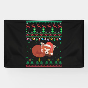 This Is My Christmas Pajama Red Panda Ugly Sweater Banner