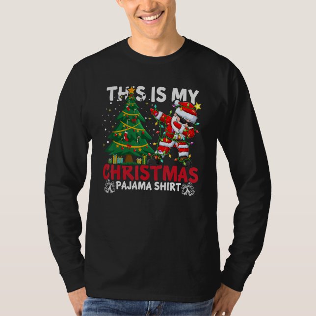 This Is My Christmas Pajama Santa Hat Xmas PJ cost T-Shirt (Vorderseite)