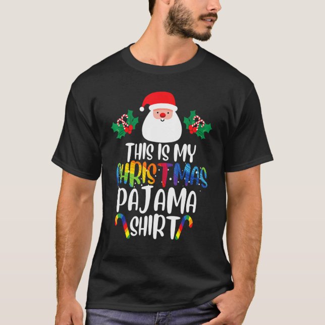 This Is My Christmas Pajama  Santa Rainbow LGBT Pr T-Shirt (Vorderseite)