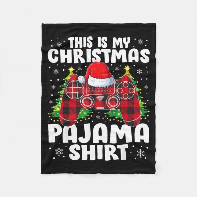 This Is My Christmas Pajama Shirt Christmas Gamer  Fleecedecke (Vorderseite)
