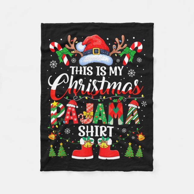 This Is My Christmas Pajama Shirt Funny Family Mat Fleecedecke (Vorderseite)