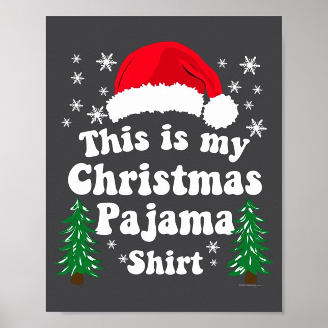 This Is My Christmas Pajama Shirt Funny Retro Matc Poster (Vorne)