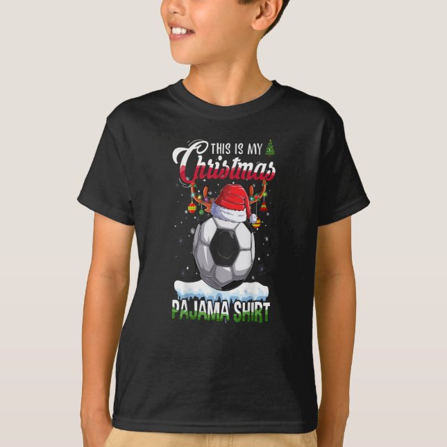This is My Christmas Pajama Soccer Christmas Light T-Shirt (Vorderseite)