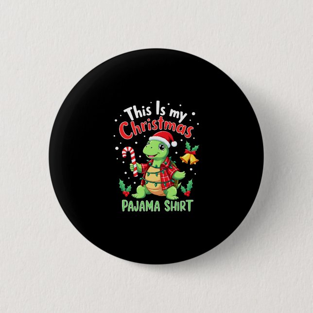 This Is My Christmas Turtle Pajama Shirt Buffalo P Button (Vorderseite)