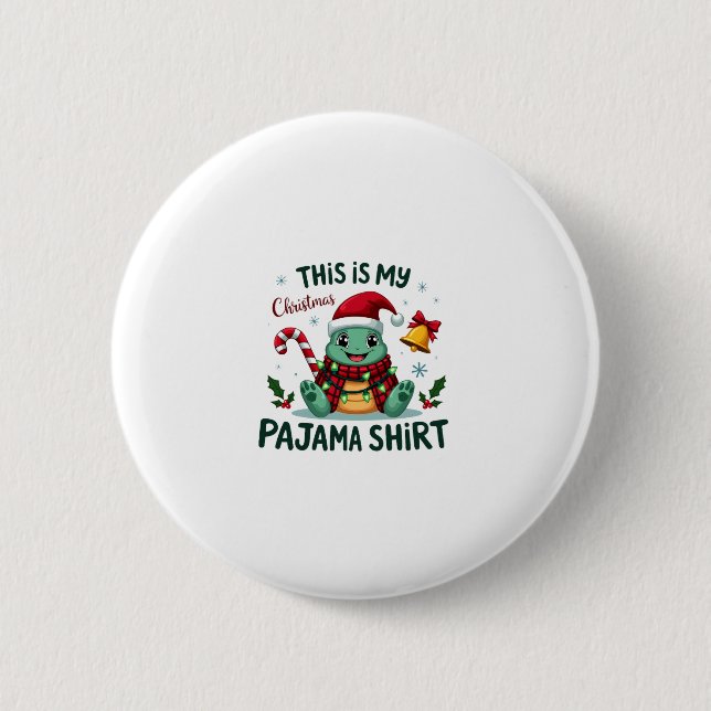 This Is My Christmas Turtle Pajama Shirt Buffalo P Button (Vorderseite)
