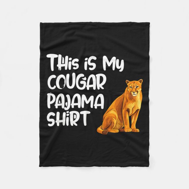 This Is My Cougar Pajama Shirt, Funny Cougars  Fleecedecke (Vorderseite)