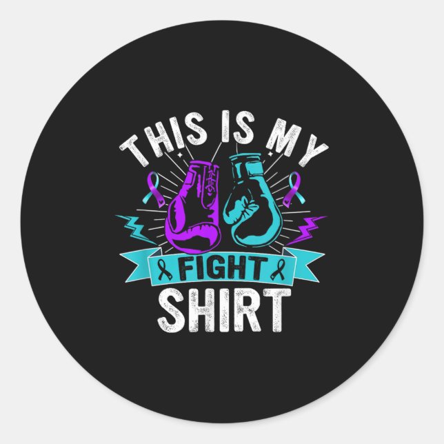 This Is My Figh Suicide Prevention Fighter Strong  Runder Aufkleber (Vorderseite)