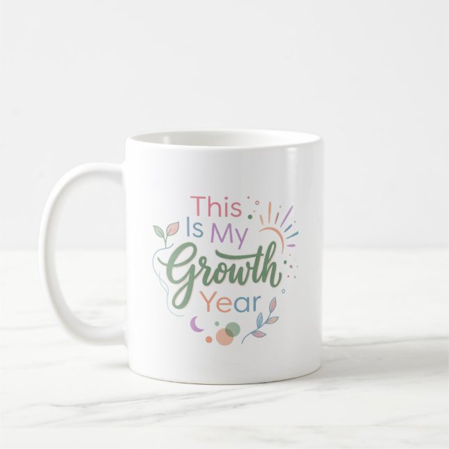 This Is My Growth Year Pastel Inspirational Mug Kaffeetasse (Links)