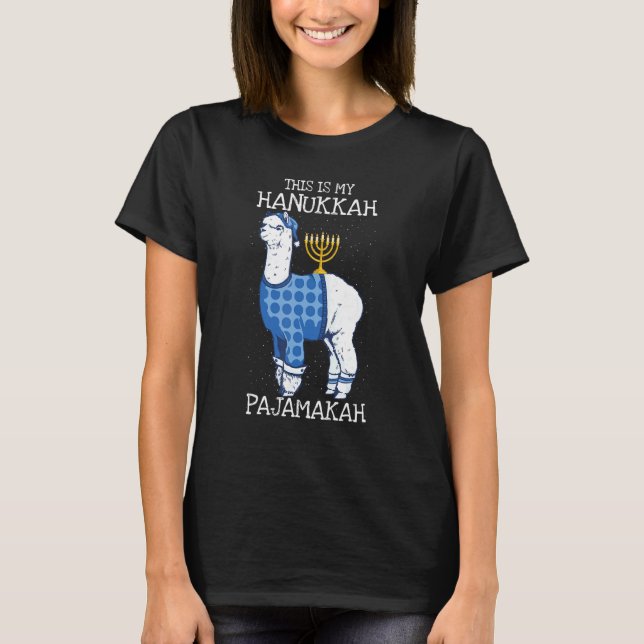 This is My Hanukkah Pajamakah Llama Menorah  Pajam T-Shirt (Vorderseite)