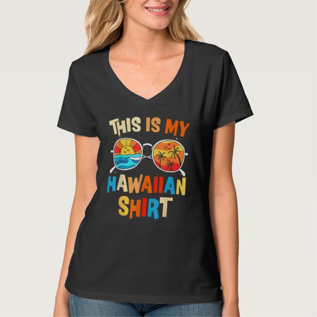 This Is My Hawaiian  Tropical Luau Costume Party H T-Shirt (Vorderseite)