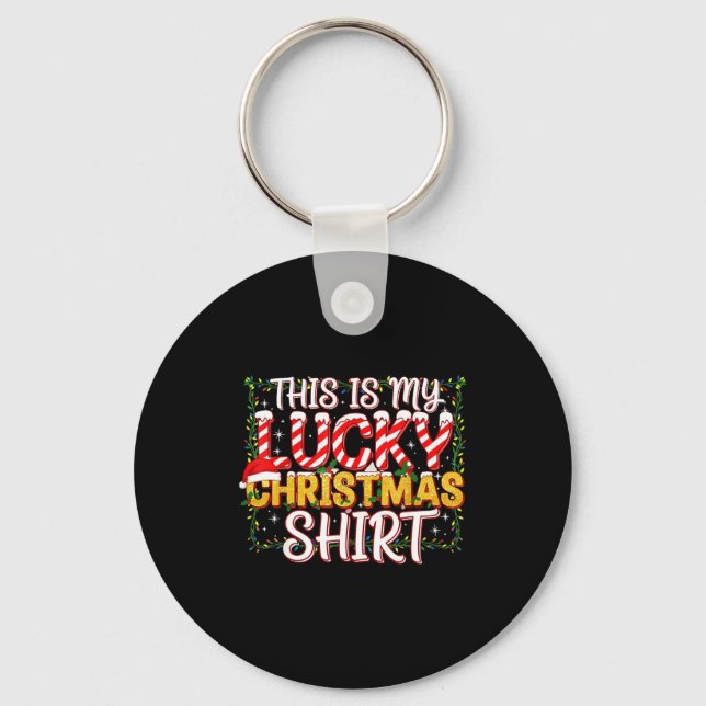 This Is My Lucky Christmas Gambling Shirt Bold Hol Schlüsselanhänger (Vorderseite)