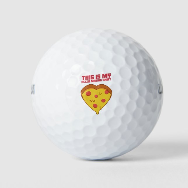 This is My Pizza Making Shirt Heart Golfball (Vorderseite)
