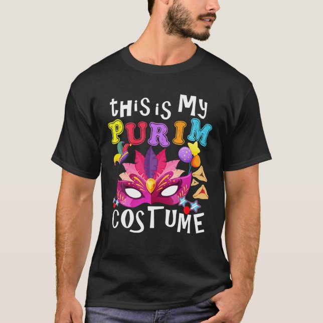 This Is My Purim Costume Mardi Gras Carnival Costu T-Shirt (Vorderseite)