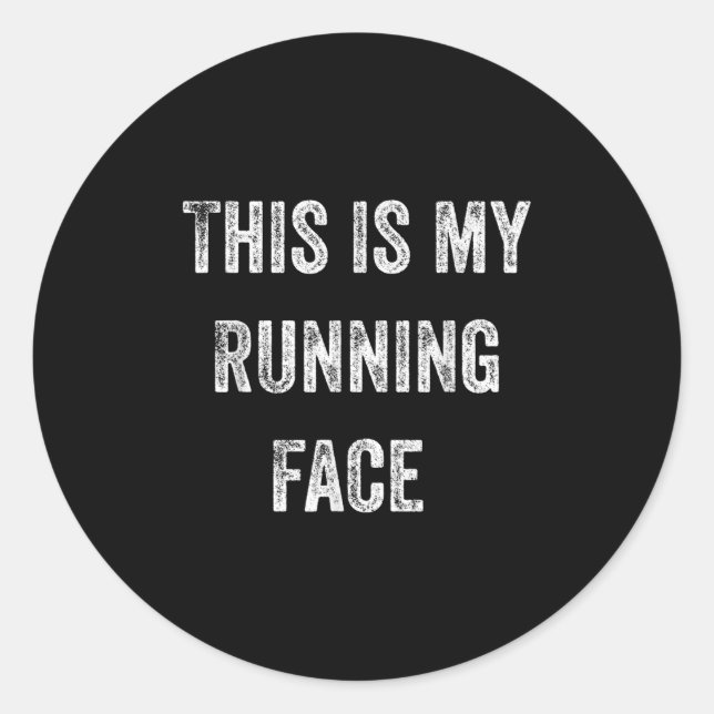 This Is My Running Face Funny Running  Runder Aufkleber (Vorderseite)