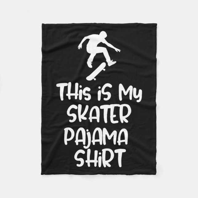 This Is My Skateboarding Pajama Shirt For Skaters  Fleecedecke (Vorderseite)