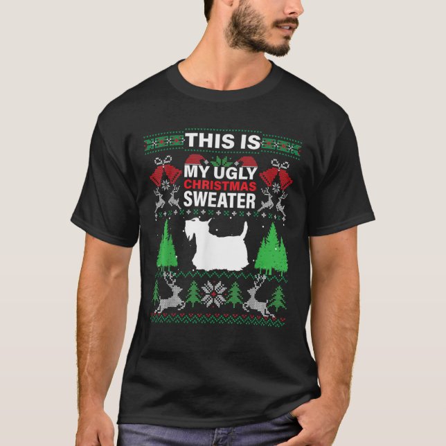 This Is My Ugly Christmas Funny Scottie Dog  T-Shirt (Vorderseite)