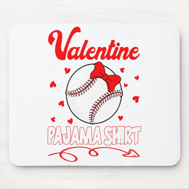 This Is My Valentines Baseball Pajama For Kids Boy Mousepad (Vorne)