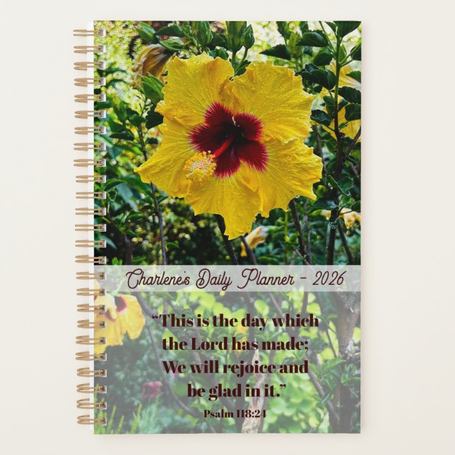 This is The Day Quote Flower Photo Daily Planner (Devant)