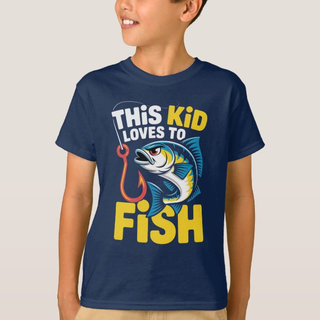 This Kid Loves to Fish Fishing Children Fisherman T-Shirt (Vorderseite)