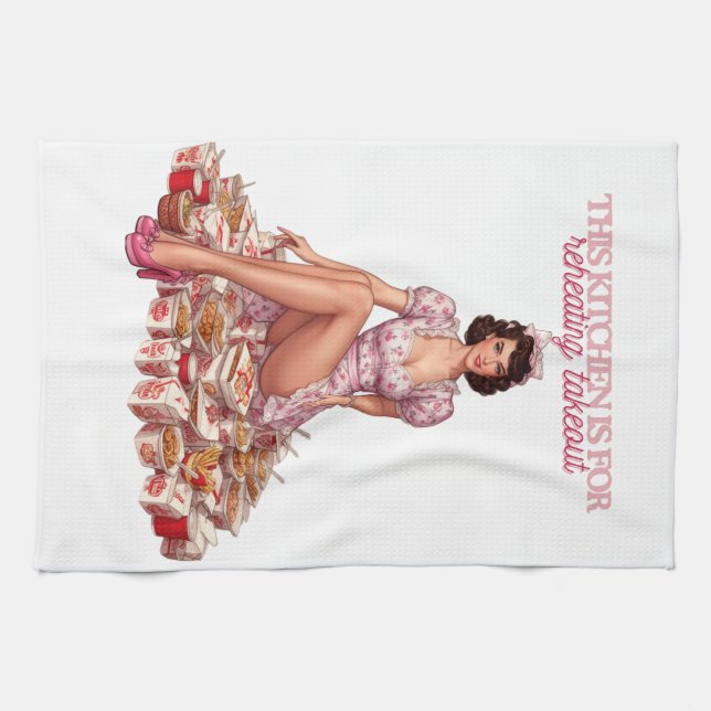 This Kitchen Is for Reheating Takeout Illustration Geschirrtuch (Horizontal)