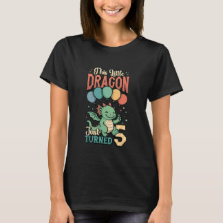 This Little Dragon Just Turned 5 5th Birthday T-Shirt