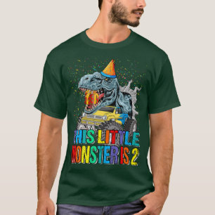 This Little Monster Truck Is 2nd Birthday  T-Shirt