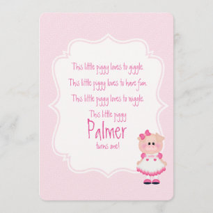 "This Little Piggy" Einladung zum ersten Geburtsta