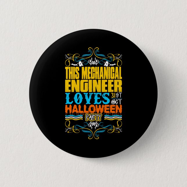 This Mechanical Engineer Loves 31st Oct Halloween Button (Vorderseite)