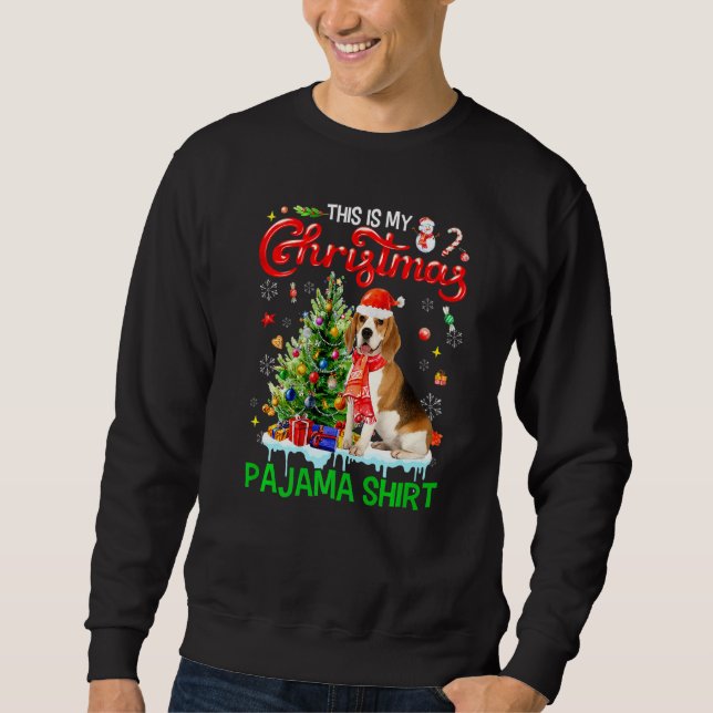 This My Christmas Pajama  Beagle Scarf Santa Xmas Sweatshirt (Vorderseite)